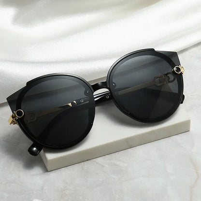 2026 Women’s Round Metal Sunglasses – Pink Gradient Lens