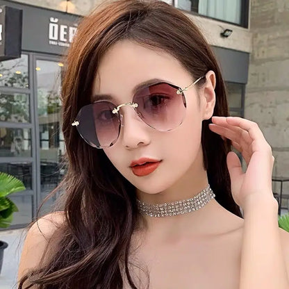 Women's Cut Edge Sunglasses with Mirror Finish