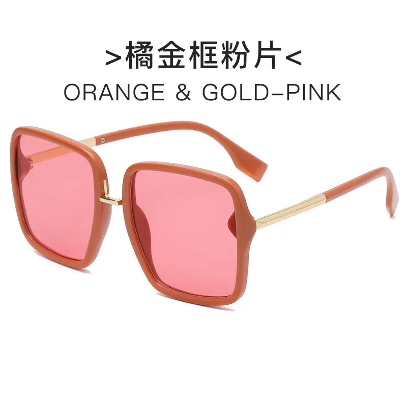 Large Square Sunglasses – Orange Gold Pink